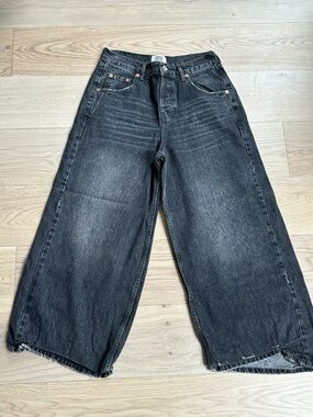 BDG Black Mid-Rise Wide Leg Jeans